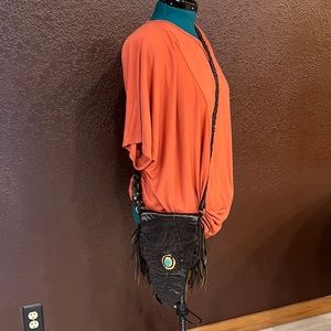 All Leather Fringe Crossbody Bag